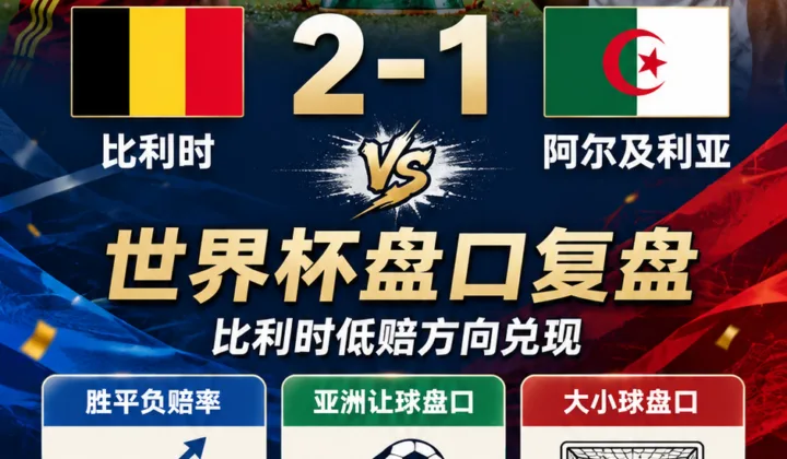 比利时vs阿尔及利亚世界杯盘口复盘：亚洲让球兑现与大小球分析