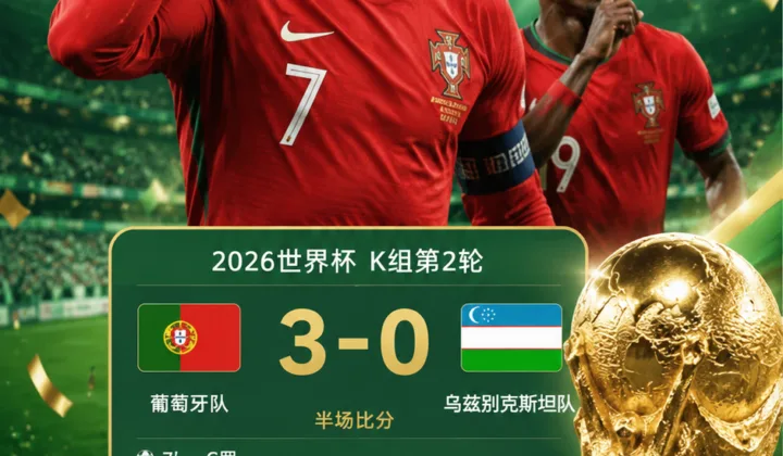 C罗佯装主罚骗过防线，门德斯任意球破门助葡萄牙半场3球领先