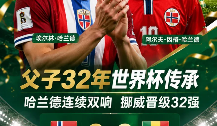 传承！哈兰德追随父亲，32年后在新泽西同一场地出战世界杯