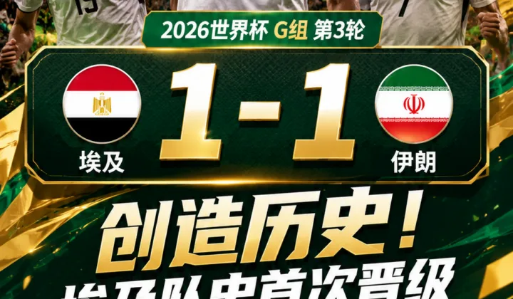 创造历史！2026世界杯战报：埃及1-1伊朗，队史首次晋级淘汰赛