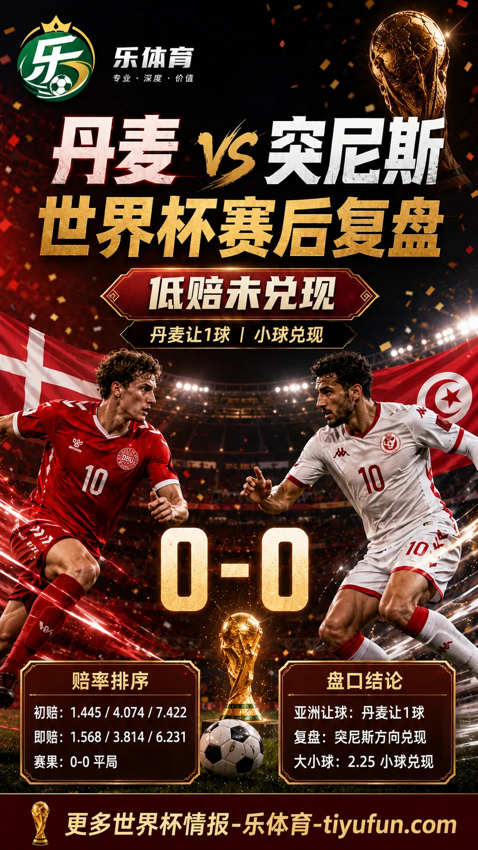 丹麦vs突尼斯世界杯赛后复盘:0-0赔率偏差分析