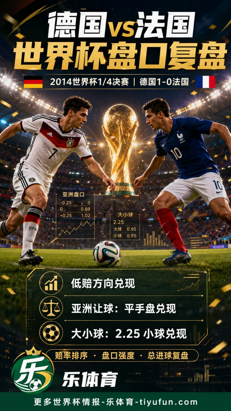 德国vs法国世界杯盘口复盘：亚洲让球兑现与大小球分析