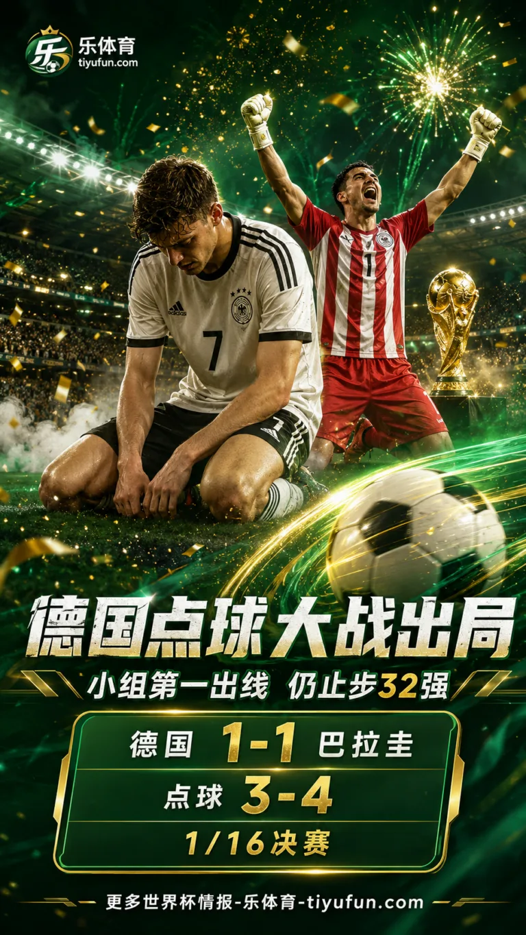 德国世界杯征程回顾：小组第一出线，淘汰赛遭点杀止步32强