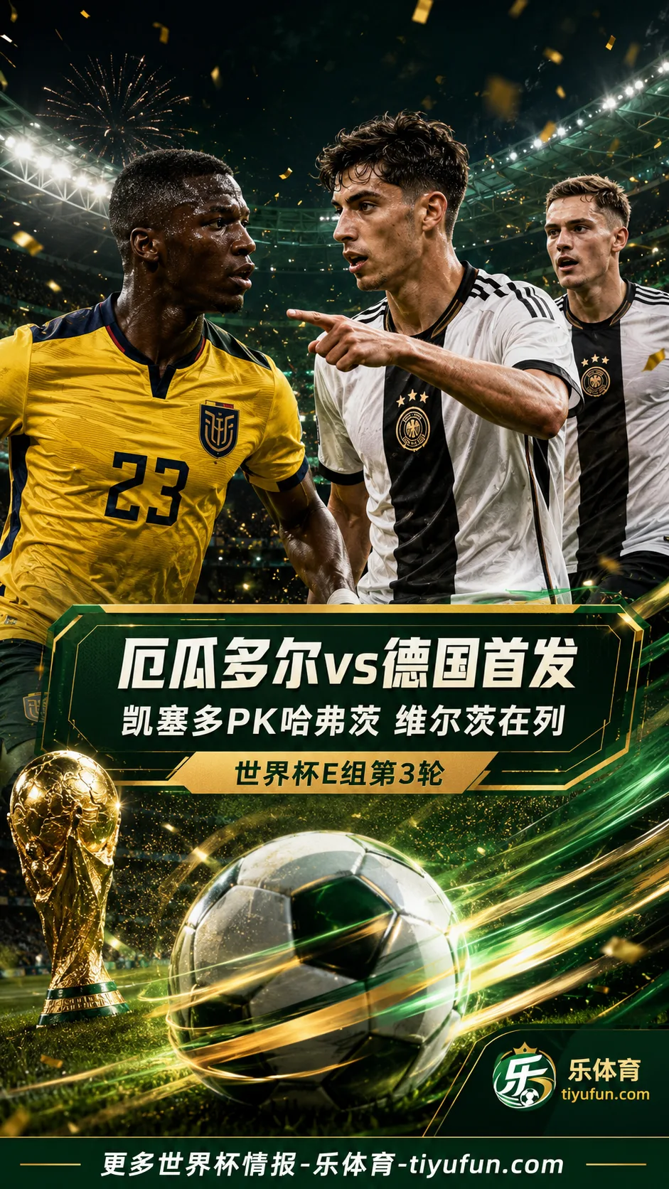 厄瓜多尔vs德国首发：凯塞多PK哈弗茨，维尔茨穆西亚拉在列