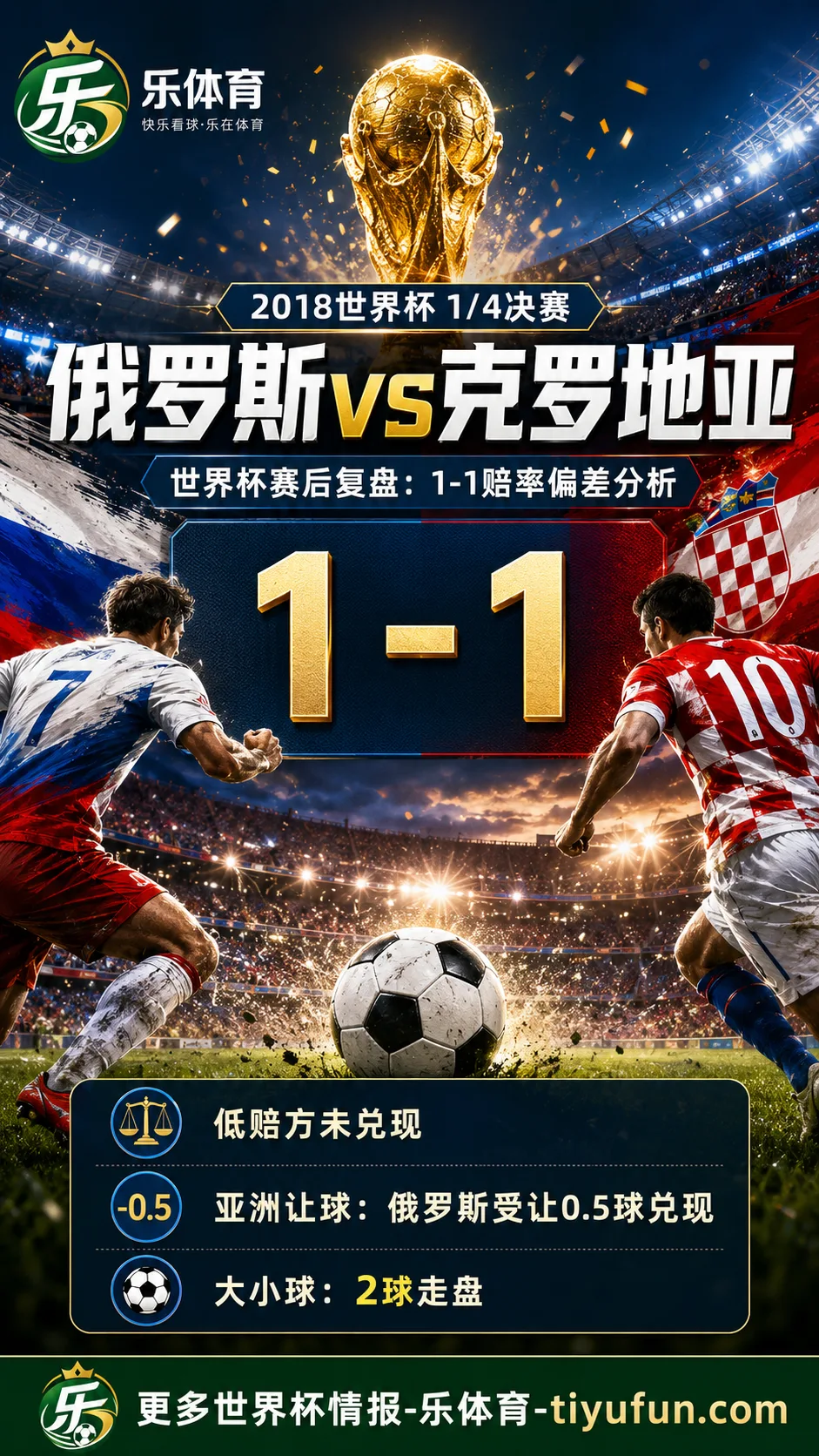 俄罗斯vs克罗地亚世界杯赛后复盘：1-1赔率偏差分析