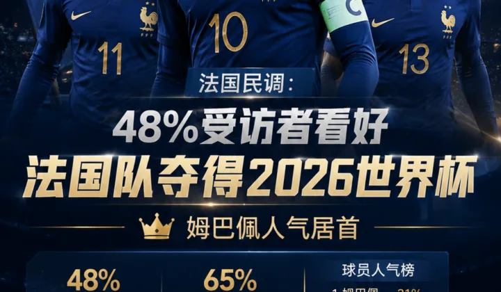 法国民调：48%受访者看好法国队夺得2026世界杯，姆巴佩人气居首