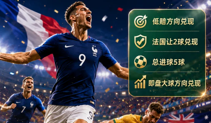法国vs澳大利亚世界杯盘口复盘：亚洲让球兑现与大小球分析