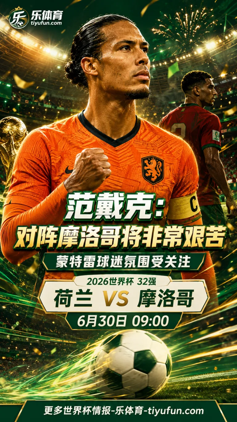 范戴克谈2026世界杯荷兰vs摩洛哥：相信蒙特雷会有橙色助威，比赛将非常艰苦