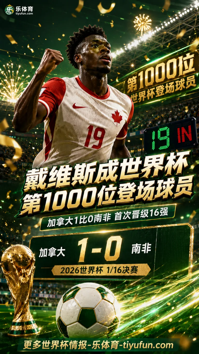 FIFA确认：阿方索·戴维斯成2026世界杯第1000位登场球员