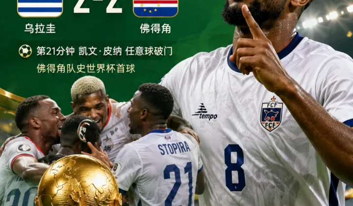 佛得角队史世界杯首球诞生：凯文·皮纳献给女儿，2-2逼平乌拉圭搅动H组出线形势
