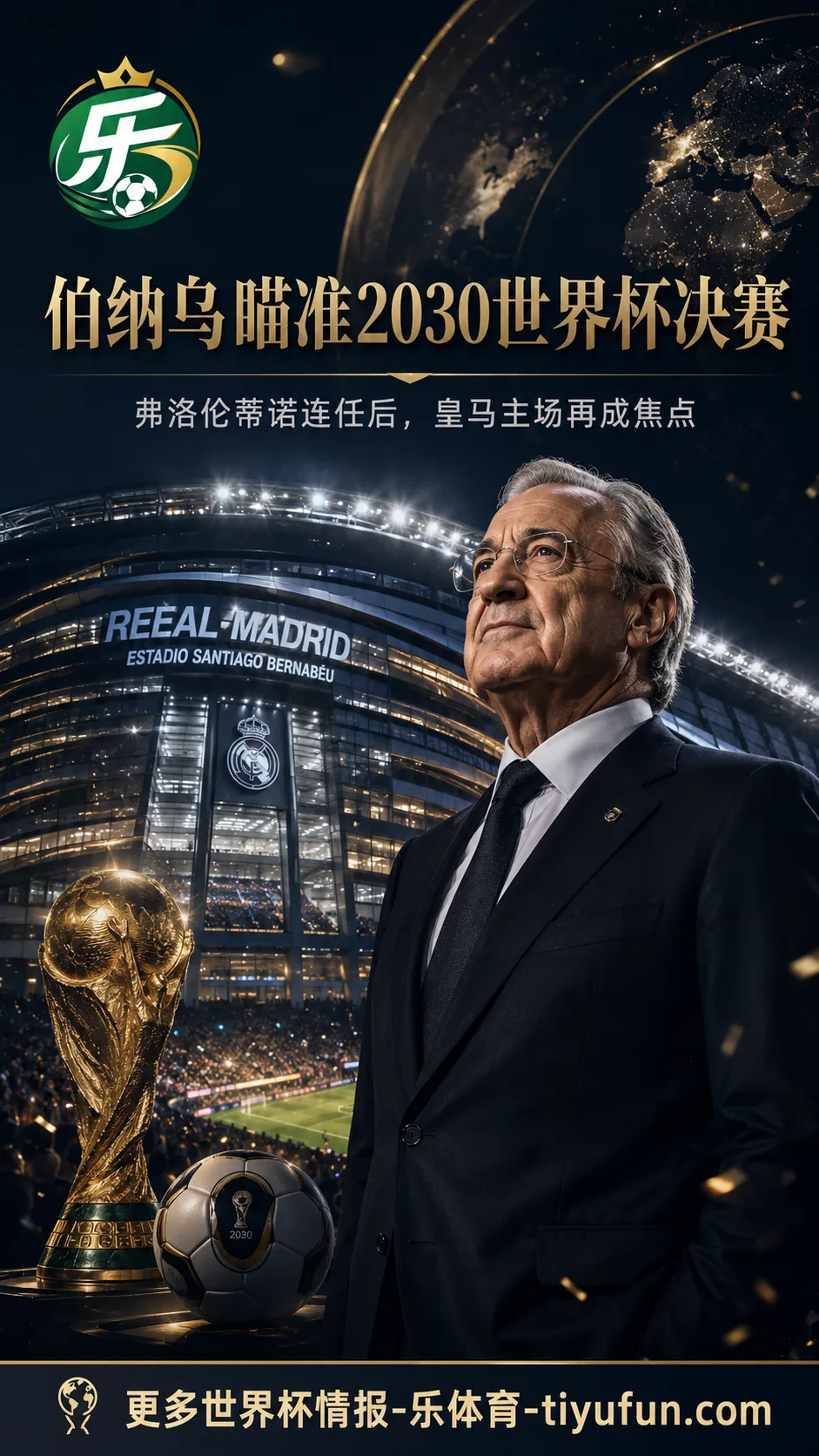 弗洛伦蒂诺连任皇马主席,伯纳乌进入2030世界杯决赛场地竞争视野