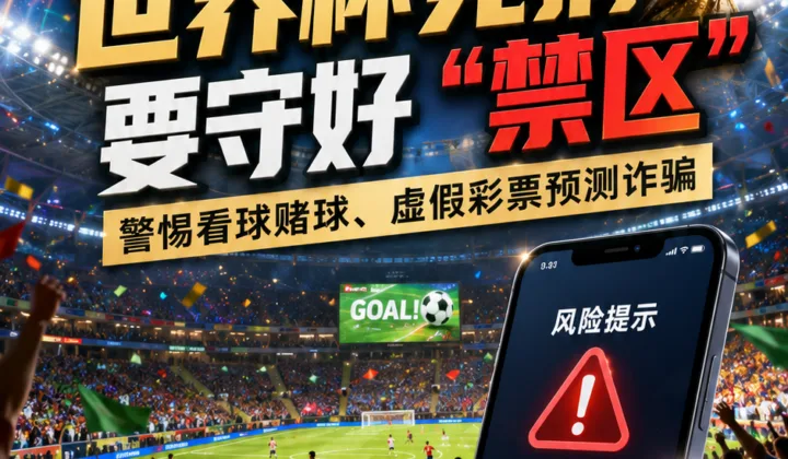 公安部提示2026世界杯竞猜风险：看球赌球与虚假彩票预测套路曝光