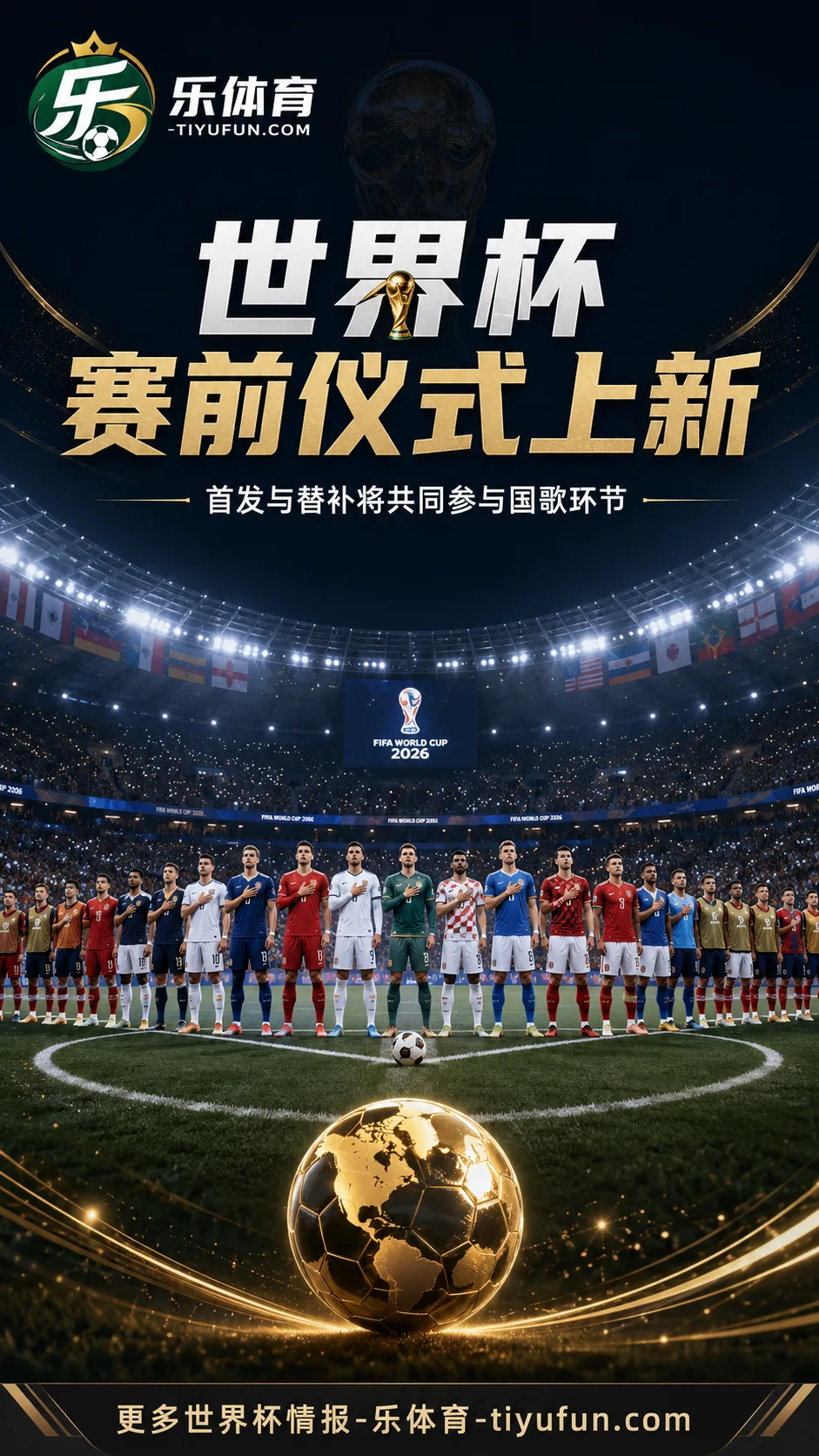 国际足联公布2026世界杯新赛前仪式：首发与替补共同参与国歌环节