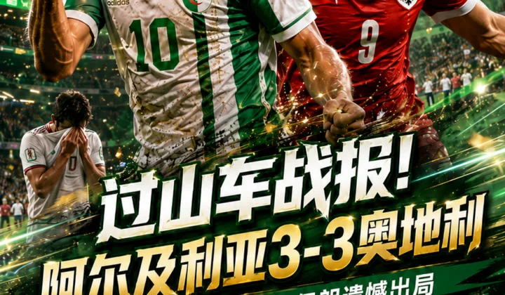 过山车战报！2026世界杯J组阿尔及利亚3-3奥地利，补时反超+绝平送伊朗出局