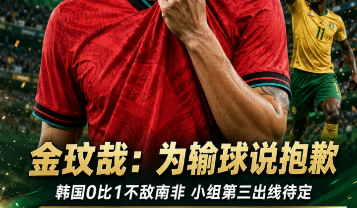 韩国0-1南非出线待定，金玟哉赛后道歉