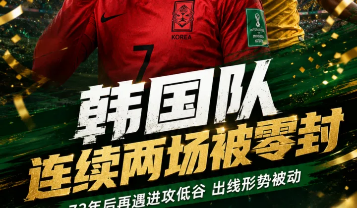 韩国队连续两场被零封，2026世界杯出线形势被动