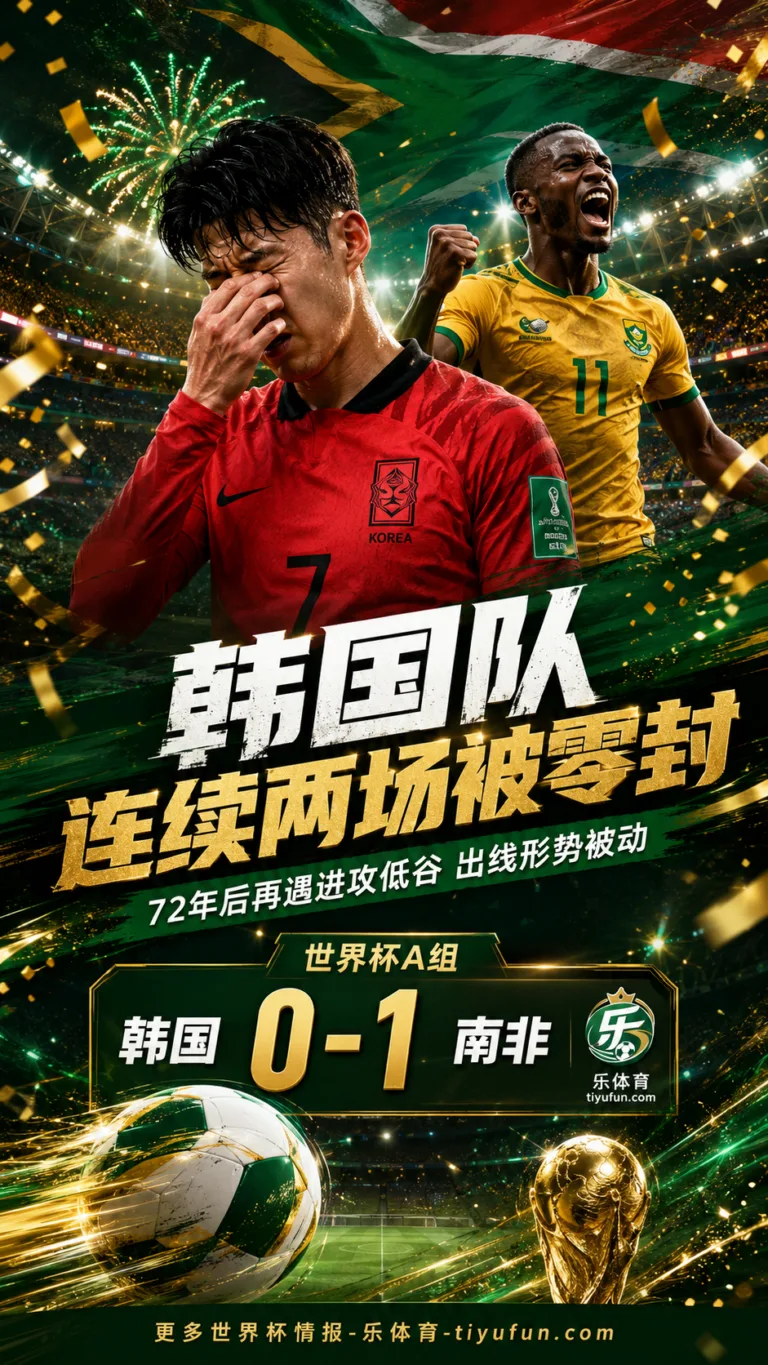 韩国队连续两场被零封，2026世界杯出线形势被动