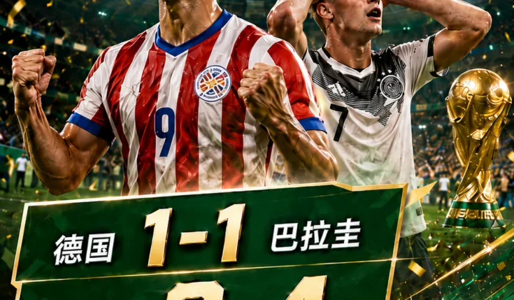 黑马出现！2026世界杯战报：巴拉圭点球4-3淘汰德国，晋级16强将战法国/瑞典胜者