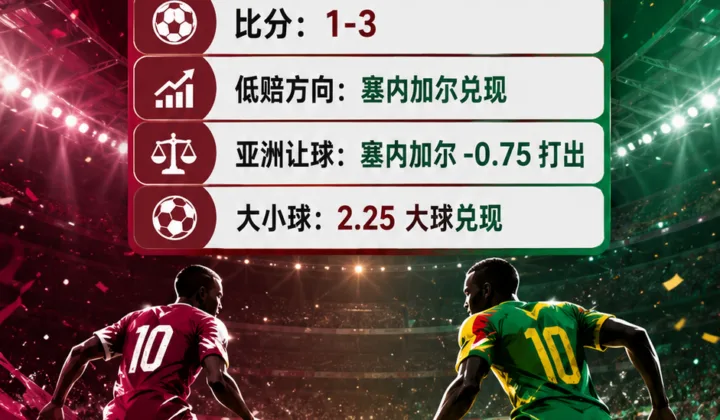 卡塔尔vs塞内加尔世界杯盘口复盘：亚洲让球兑现与大小球分析