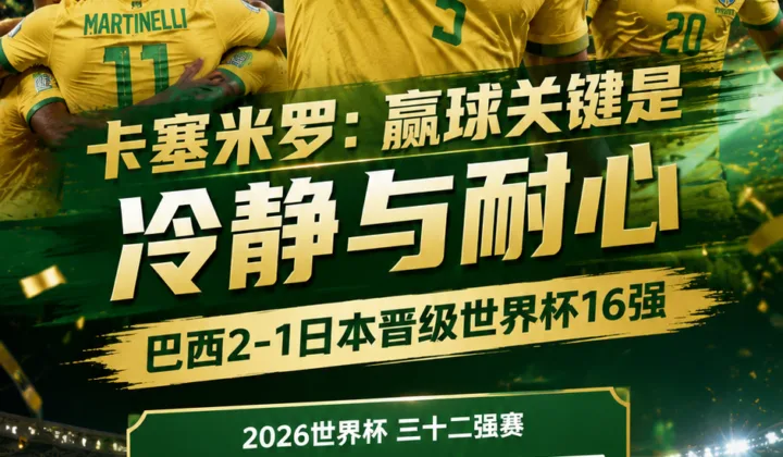 卡塞米罗：赢球关键是冷静与耐心，巴西2-1日本晋级世界杯16强