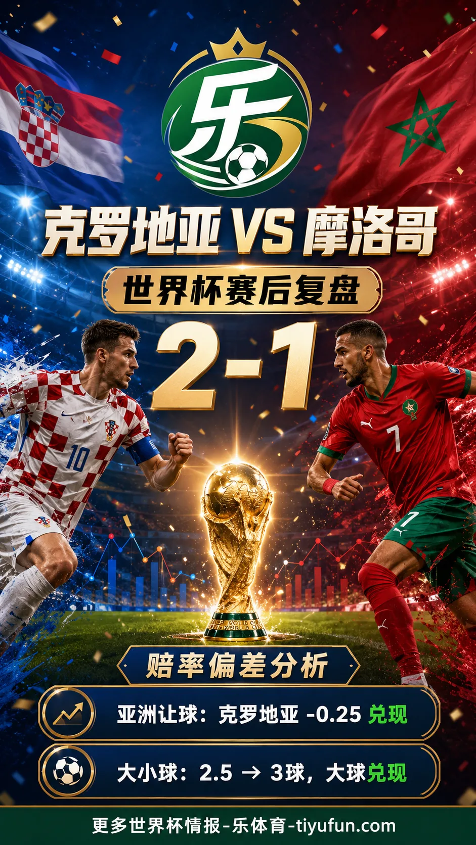 克罗地亚vs摩洛哥世界杯盘口复盘:亚洲让球兑现与大小球分析