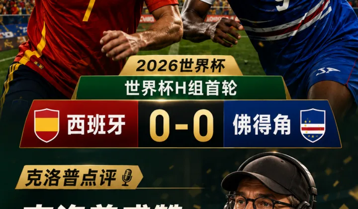 克洛普点评2026世界杯：西班牙0-0佛得角，世界杯新军首秀远超预期
