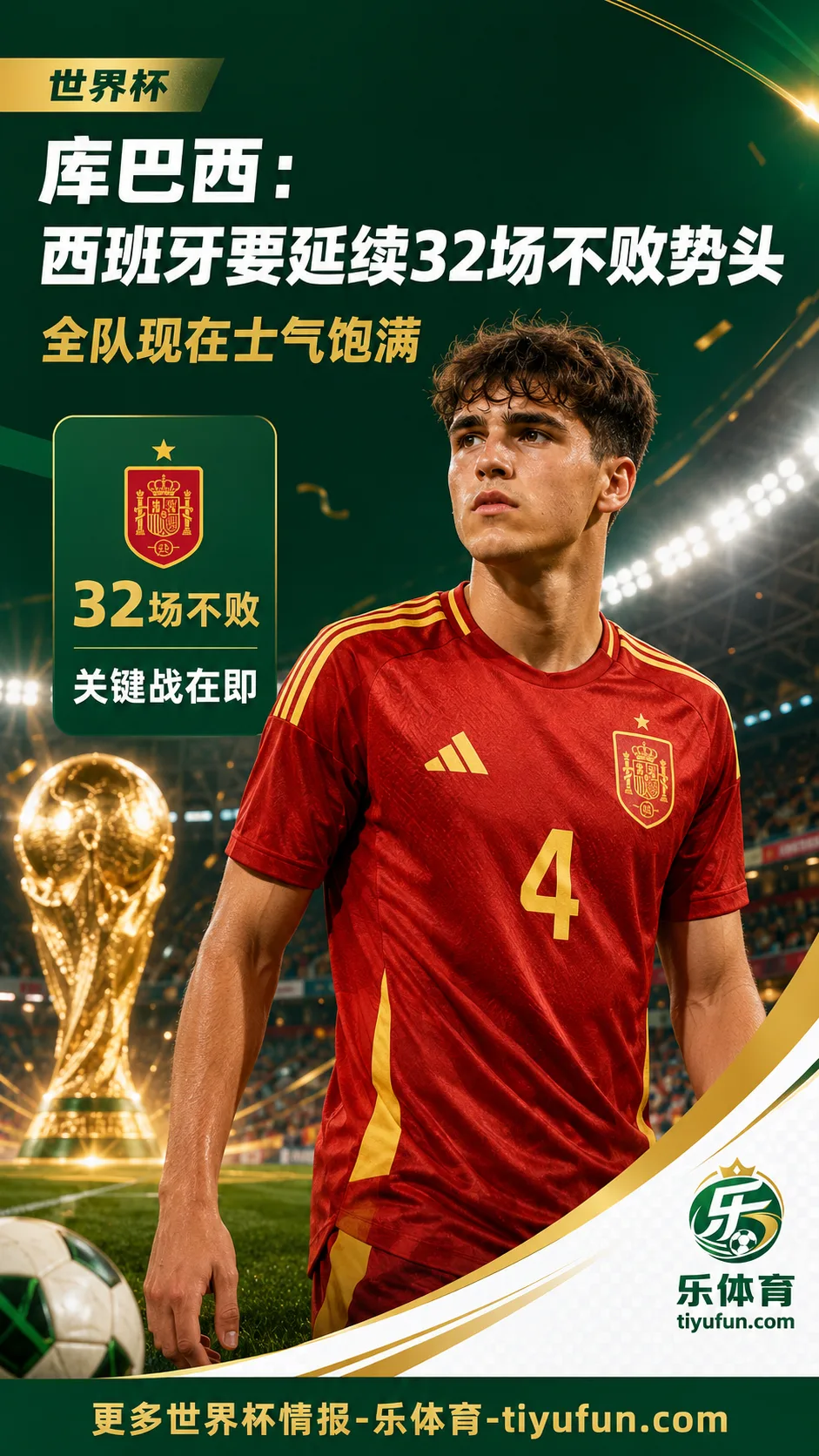 库巴西谈2026世界杯：西班牙队要延续32场不败，战沙特像决战