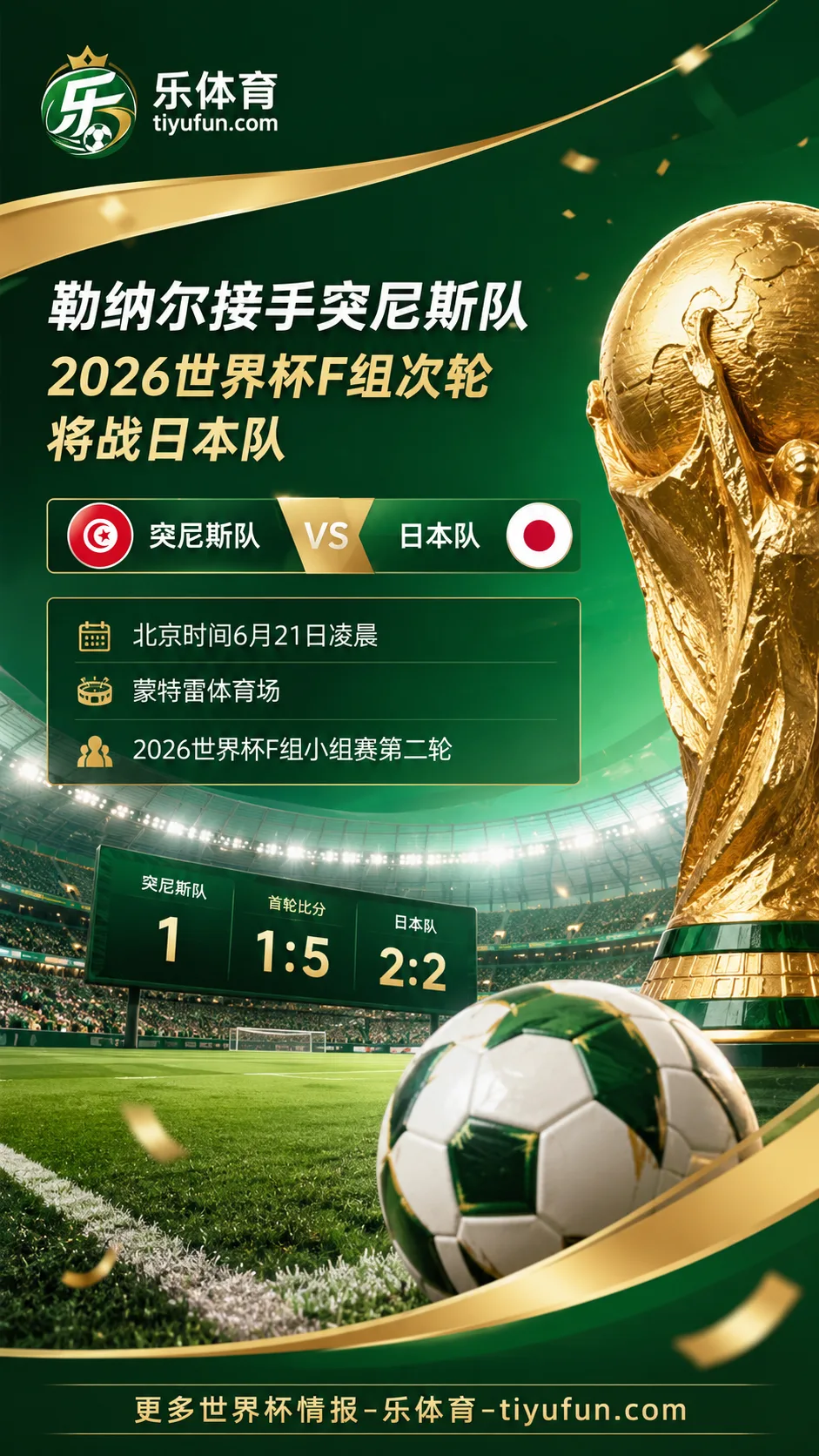 勒纳尔接手突尼斯队：2026世界杯F组次轮将战日本队