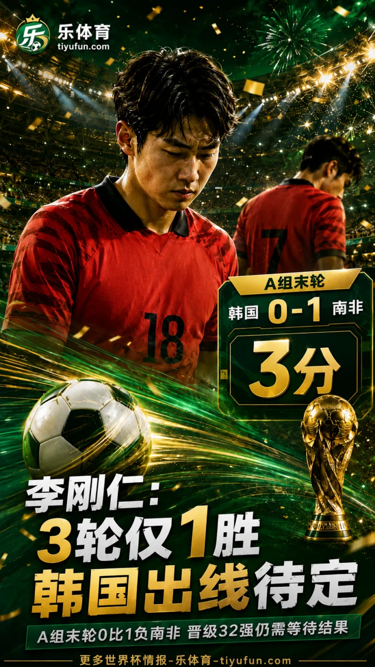 李刚仁谈韩国队出线形势：3轮仅1胜，2026世界杯晋级32强仍要等结果