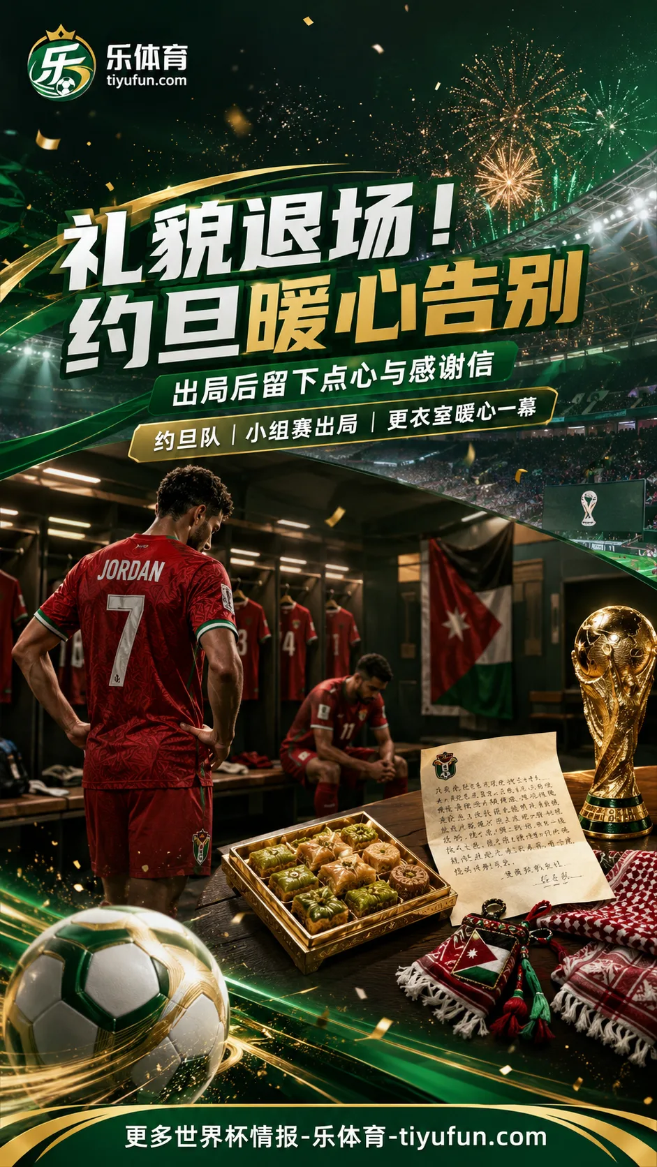 礼貌退场！2026世界杯约旦队出局后留点心与感谢信，FIFA点赞
