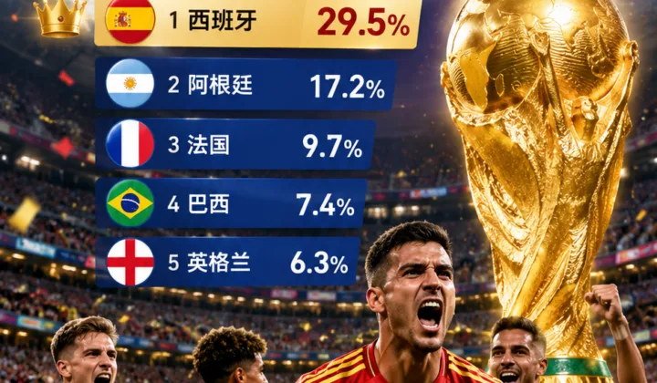 马卡模型预测2026世界杯夺冠概率：西班牙队约30%领跑热门榜