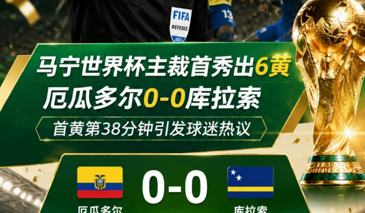 马宁世界杯主裁首秀出6黄：厄瓜多尔0-0库拉索，首黄时间引发球迷热议