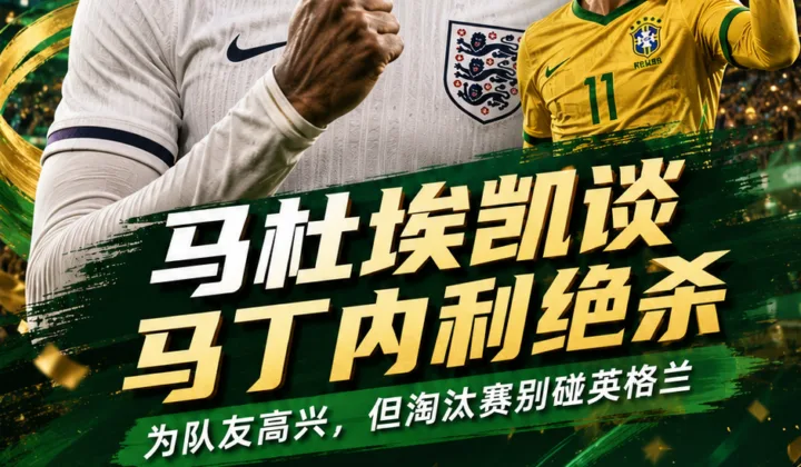 马杜埃凯谈马丁内利绝杀：为队友高兴，但世界杯淘汰赛别碰英格兰