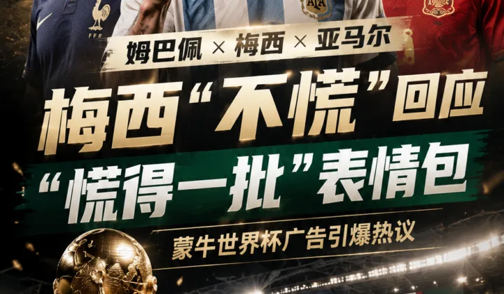 梅西“不慌”回应表情包：蒙牛世界杯广告同框姆巴佩、亚马尔引热议