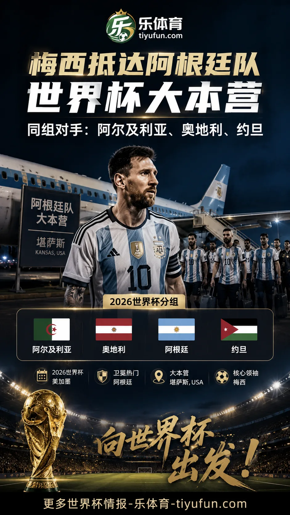 梅西抵达阿根廷队世界杯大本营,球队备战进入集中阶段