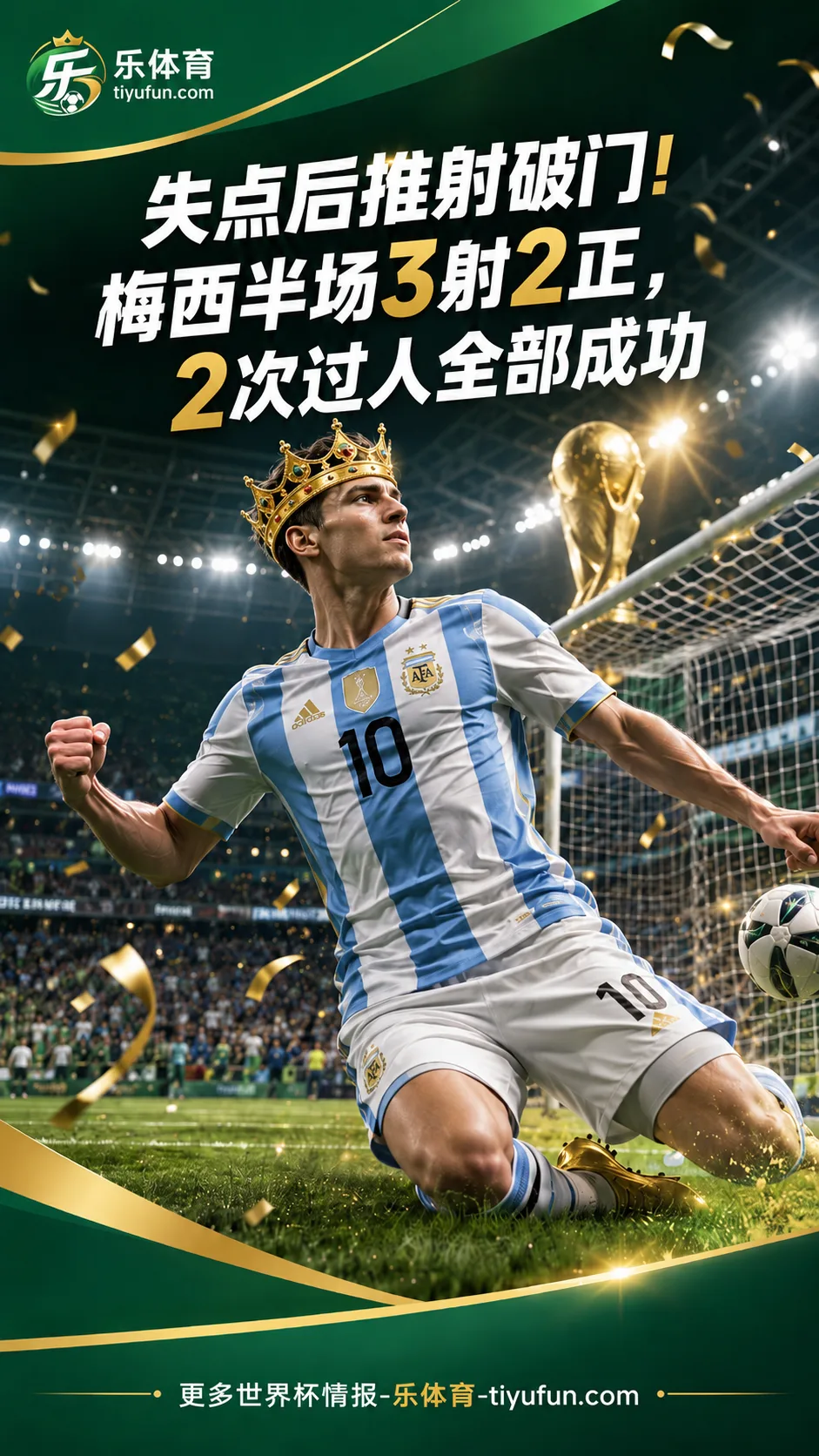 梅西失点后破门，17球独享历史射手王