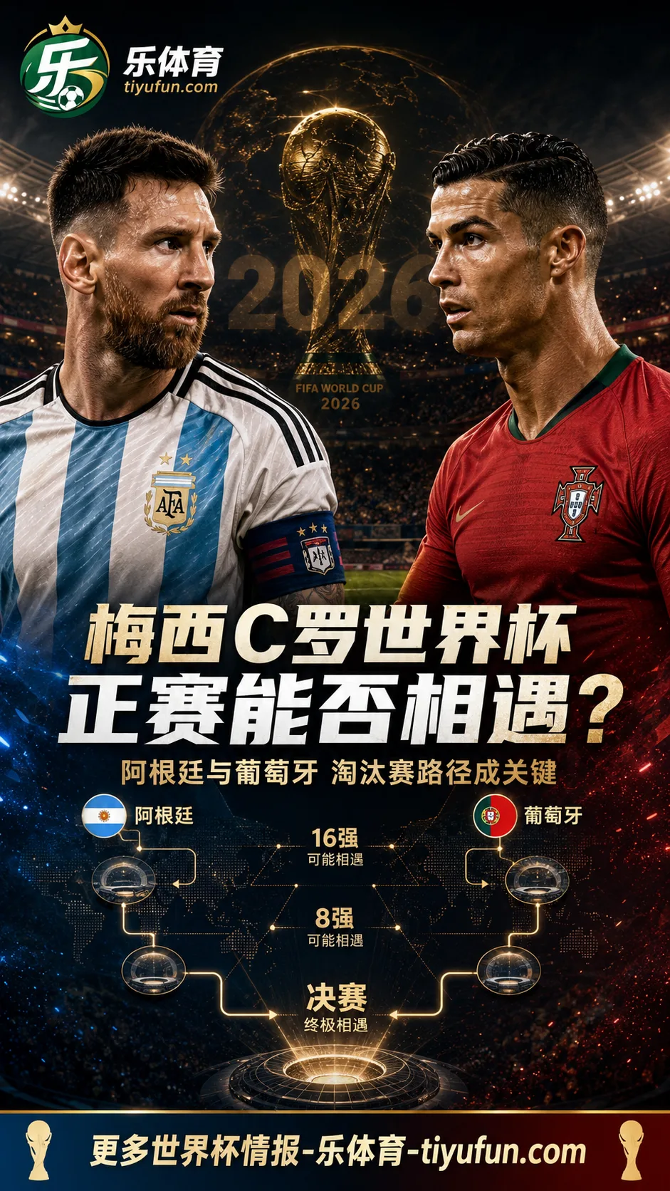 梅西与C罗世界杯正赛能否首次相遇？阿根廷葡萄牙路径取决于小组排名