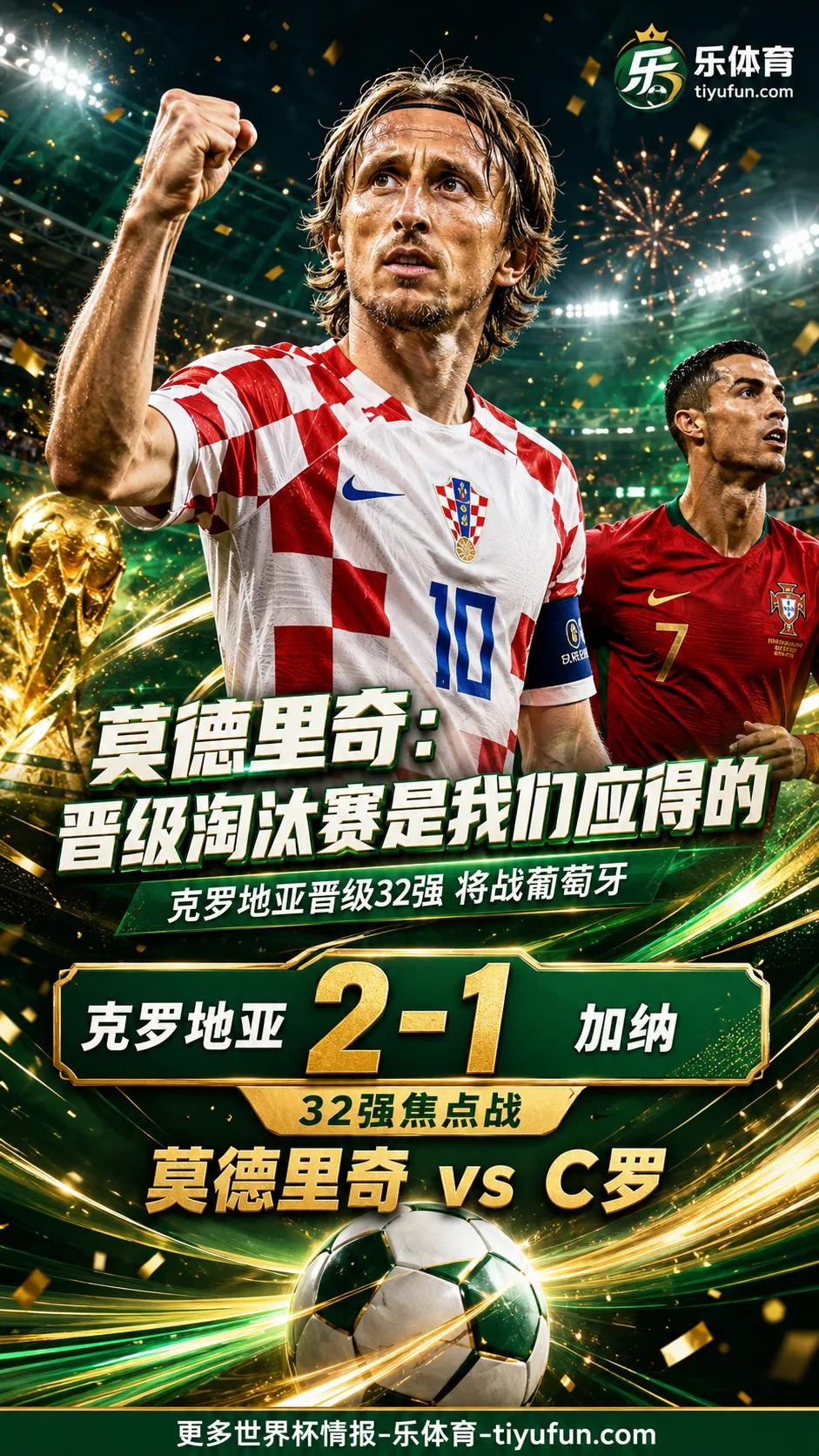 莫德里奇谈2026世界杯晋级：克罗地亚队配得上淘汰赛，将享受与C罗对决