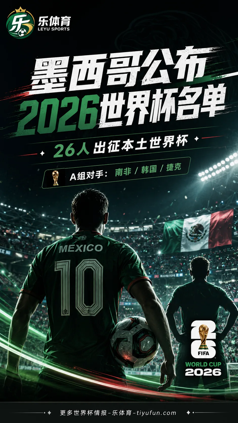 墨西哥公布2026世界杯名单：26人出征本土世界杯，官宣视频主打团结主题