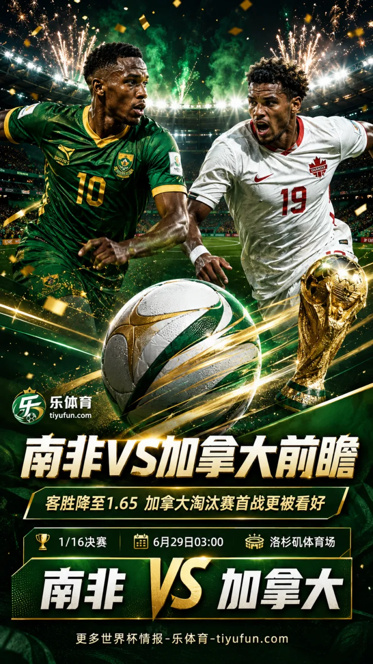 南非vs加拿大赛果预测：客胜降至1.65，加拿大淘汰赛首战更被看好