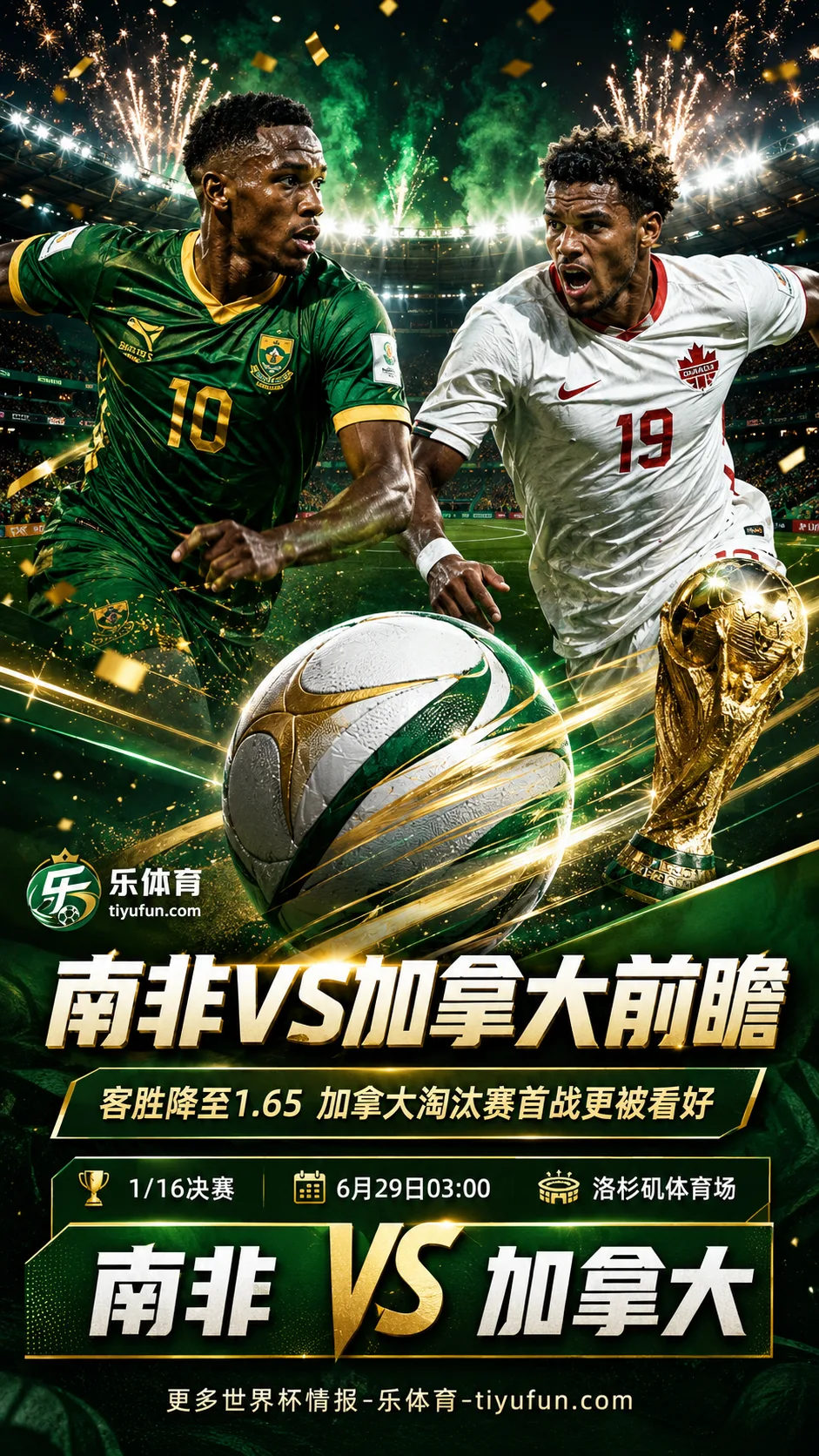 南非vs加拿大赛果预测：客胜降至1.65，加拿大淘汰赛首战更被看好