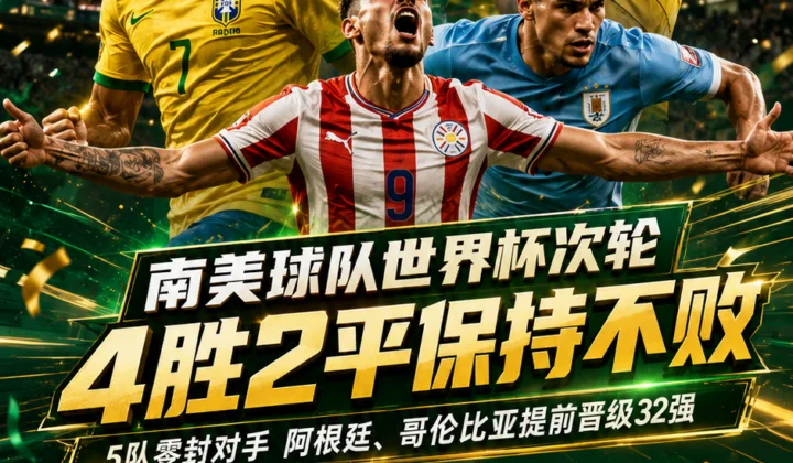 南美球队世界杯次轮4胜2平保持不败，5队成功零封对手