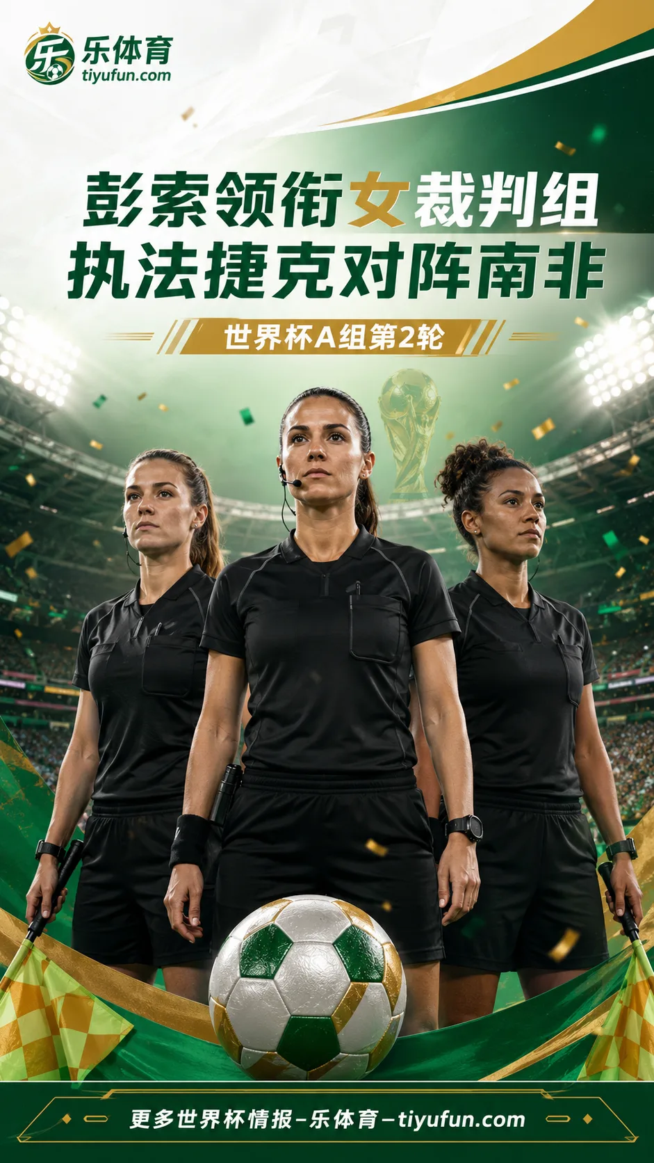 彭索执法捷克vs南非：2026世界杯迎来本届唯一全女性场上裁判三人组