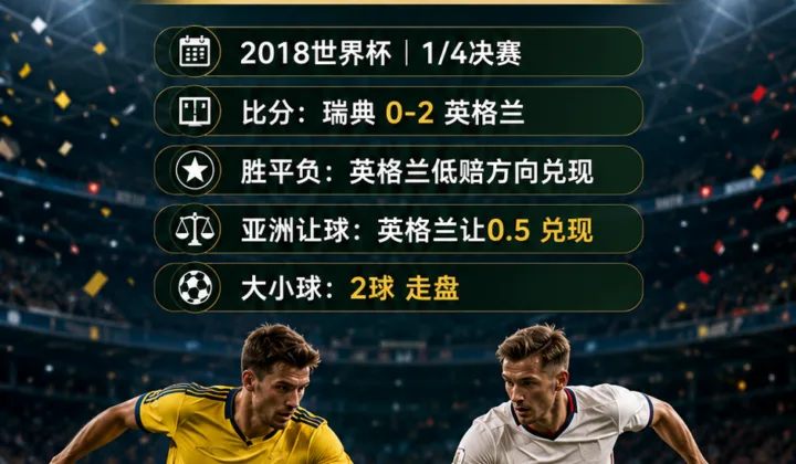 瑞典vs英格兰世界杯盘口复盘：0-2与大小球走盘分析