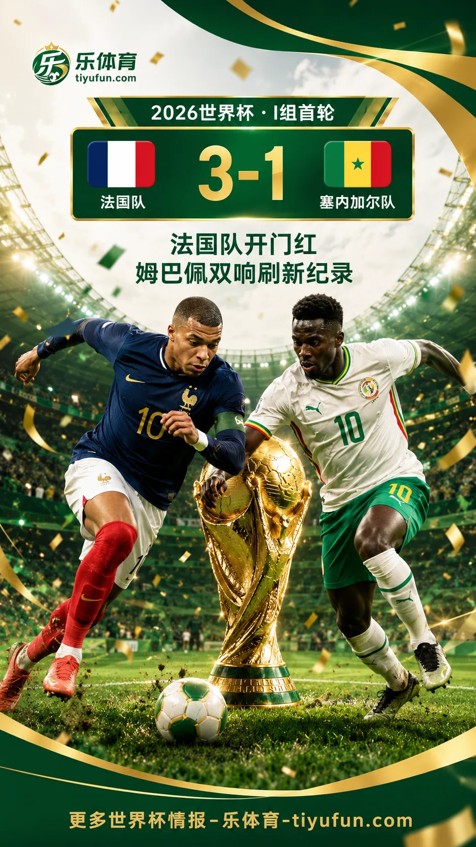 世界杯I组法国队开门红，萨利巴盛赞姆巴佩双响太疯狂