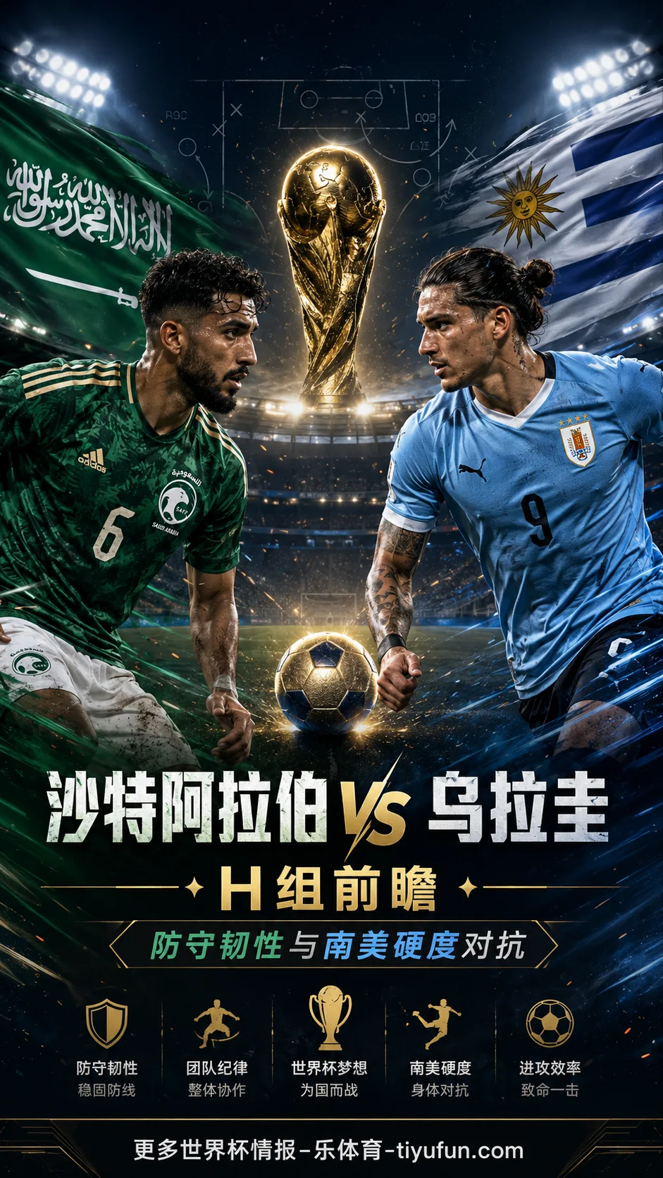 沙特阿拉伯vs乌拉圭前瞻：防守韧性与南美硬度的首轮压力测试