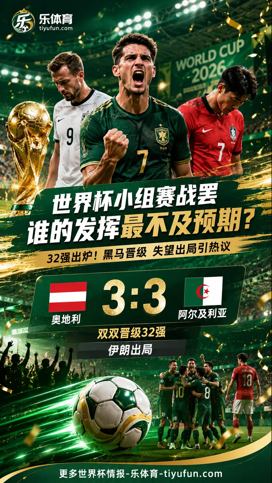 世界杯小组赛战罢，谁的发挥最不及预期？2026世界杯32强出炉后球迷热议升温