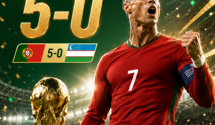 世界杯战报：C罗双响创纪录，葡萄牙5-0大胜乌兹别克斯坦