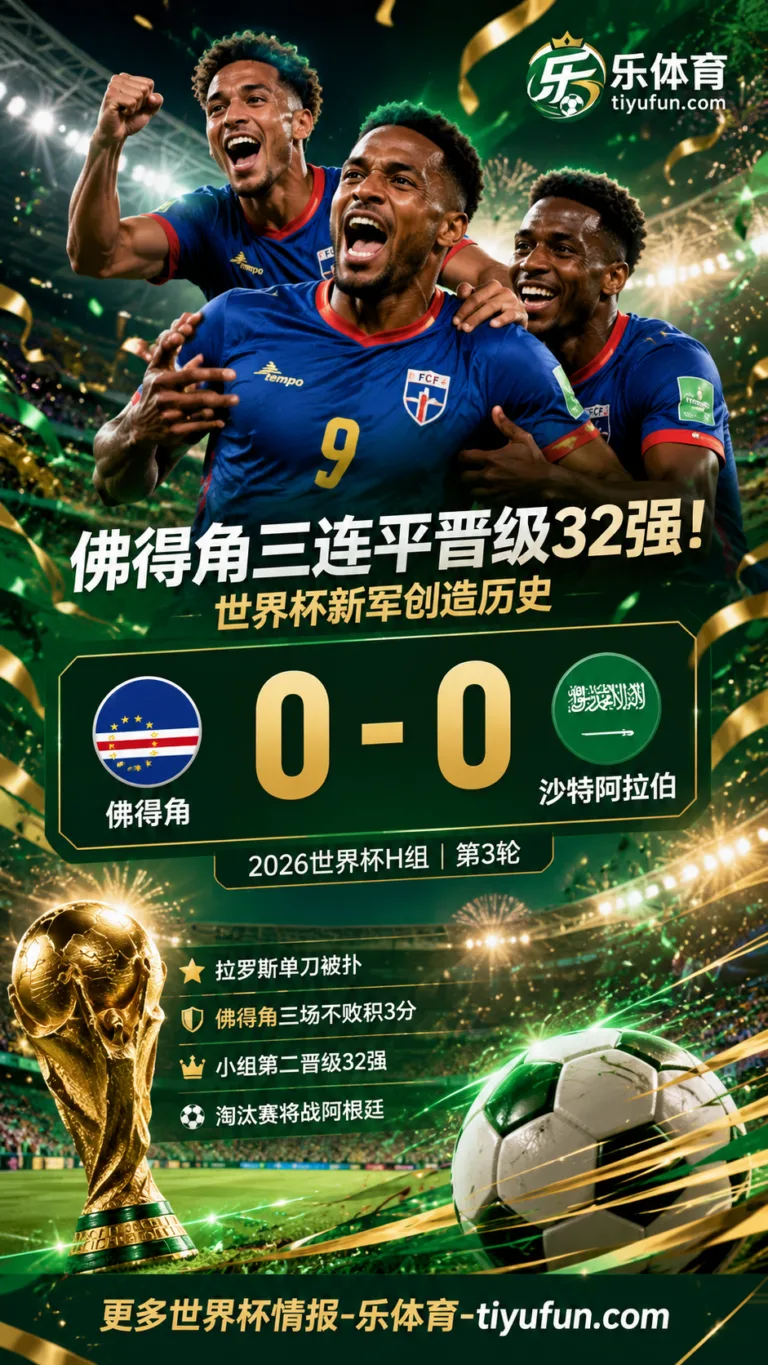世界杯战报：拉罗斯失良机，佛得角0-0闷平沙特小组第二出线