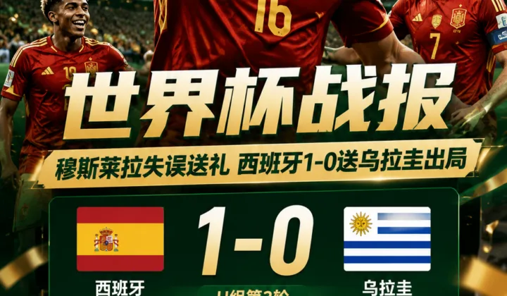 世界杯战报：穆斯莱拉失误送礼，西班牙1-0送乌拉圭出局